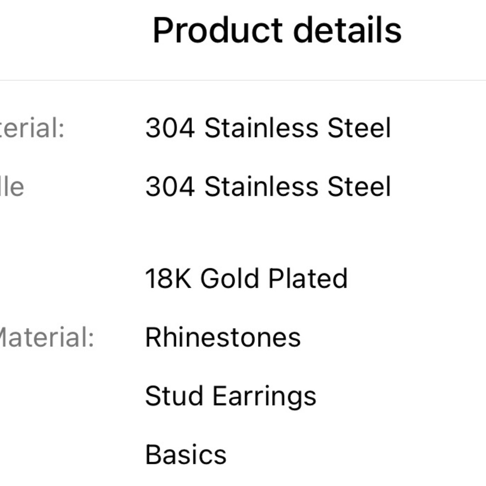 Gold Plated Rhinestone Stud Earrings - Picture 11 of 11